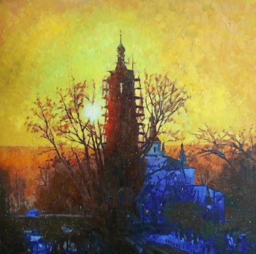 Картина Масло Зимнее солнце художника Рудник Михаил