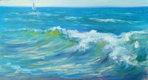Картина Масло Штормящее Чёрное море. Пленэр ZhNataly художника Журавлёва Наталья