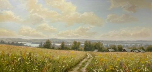 Картина Масло Родные просторы художника Тикунова Ольга