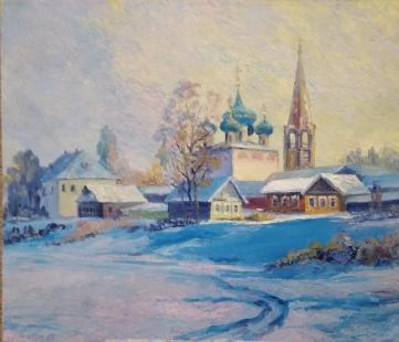 Картина Масло Гороховец искрится снегом художника ЗАХАРЕНКО АЛЕКСАНДР