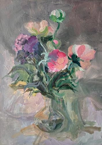 Картина Акрил Пионы. художника Бондарь Софья