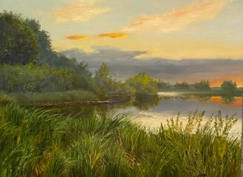 Картина Масло Затишье после дождя художника Тикунова Ольга