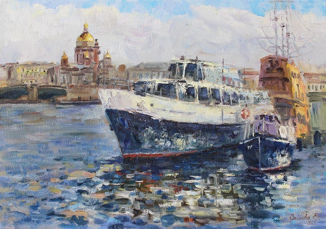 Картина Масло На берегу Невы художника Тютина-Зайкова Екатерина