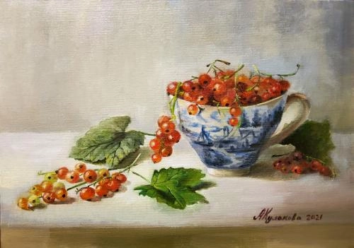 Картина Масло Натюрморт с красной смородиной  художника Кулакова Александра
