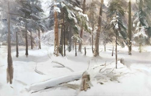 Картина Масло После снегопада художника Машин Игорь