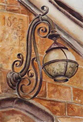 Картина Акварель История вещей. Фонарь. художника Воронова Татьяна