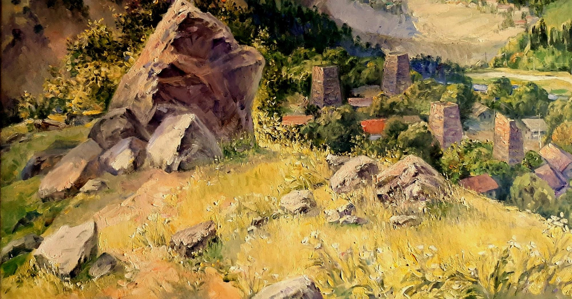 Картина Масло БАШНИ И КАМНИ ФИАГДОНА. УТРО ПОСЛЕ ДОЖДЯ художника Хон Андрей