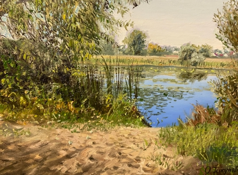 Картина Масло Оз.Большие Гати, вид на Белые Колодези. художника Тикунова Ольга 
