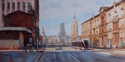 Картина Масло К трём вокзалам. Краснопрудная улица. художника Шалаев Алексей