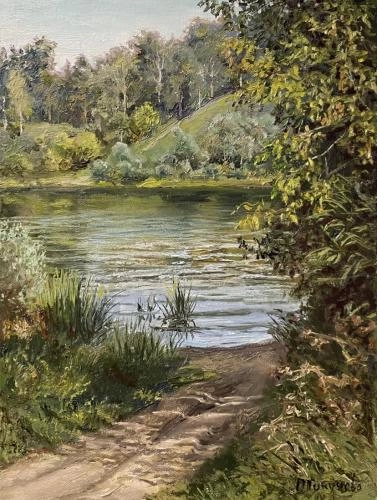Картина Масло Вид на Ростиславль, берег р.Оки художника Тикунова Ольга