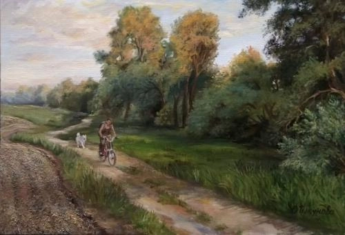 Картина Масло Летний вечер художника Тикунова Ольга