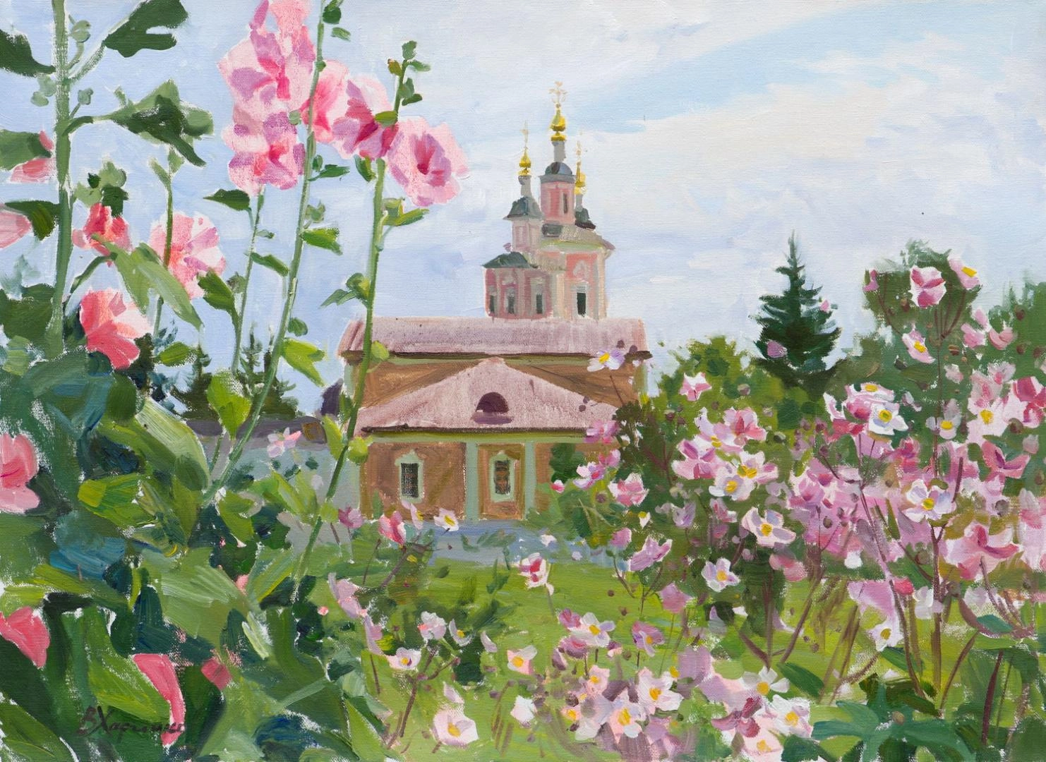 Картина Масло "Земной Рай Свенского монастыря"  художника Виктория Харченко