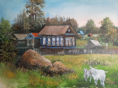 Картина Масло Хозяйство в Смолькино художника Леднев Александр