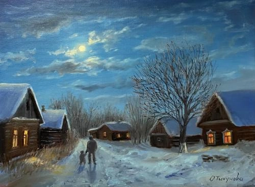 Картина Масло Припозднились, скорее домой! художника Тикунова Ольга