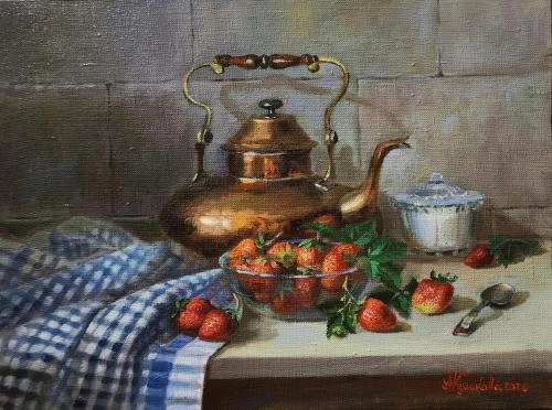 Картина Масло С клубникой и медным чайником  художника Кулакова Александра