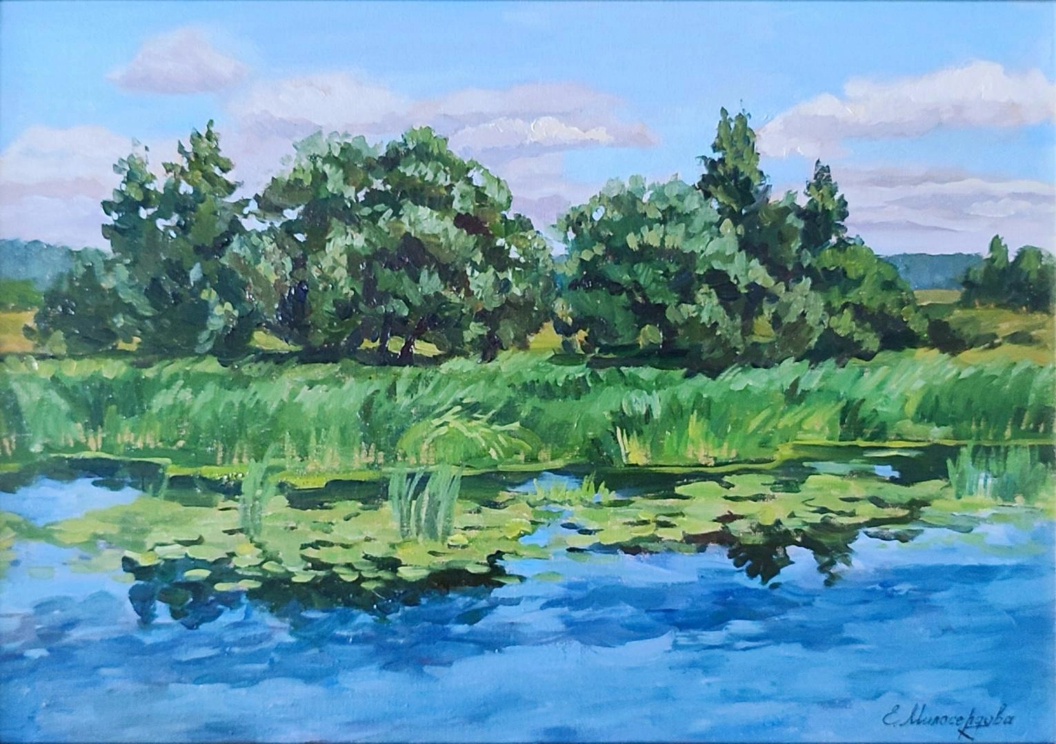 Картина Масло У речки. художника Милосердова Елена