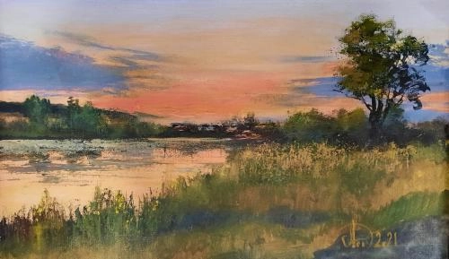 Картина Масло Вечереет художника Леднев Александр