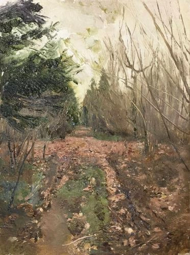 Картина Масло Лес в ноябре художника Машин Игорь