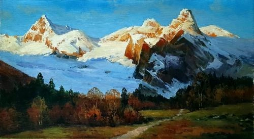 Картина Масло Алибек. Рассвет художника Хон Андрей