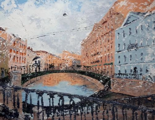 Картина Масло Мосты Санкт Петербурга. художника Феоктистов Вячеслав