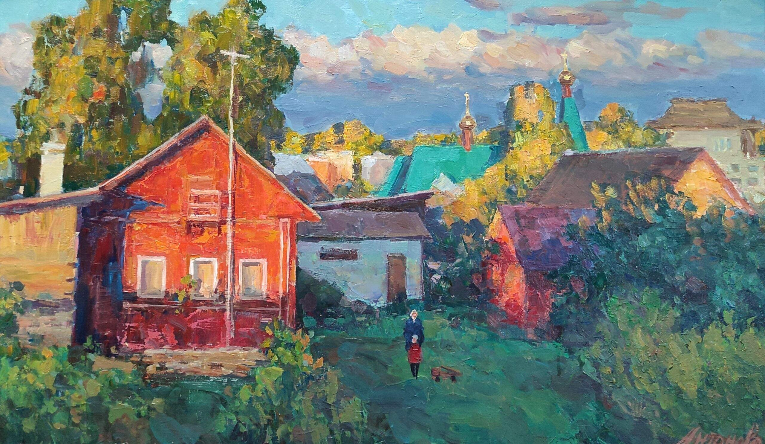 Картина Масло Край города художника Антонова Галина 