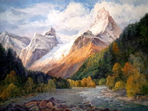 Картина Масло БЕЛАЛАКАЯ. ОСЕННЕЕ УТРО художника Хон Андрей
