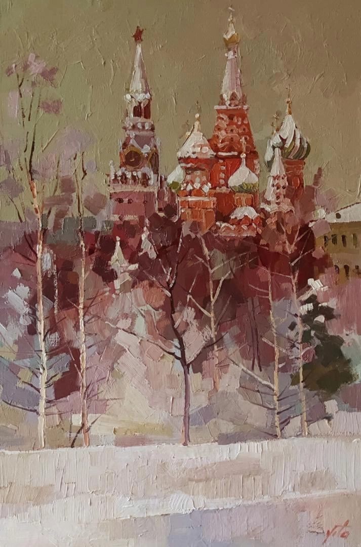 Картина Масло Зима в Зарядье художника Чижова Виктория