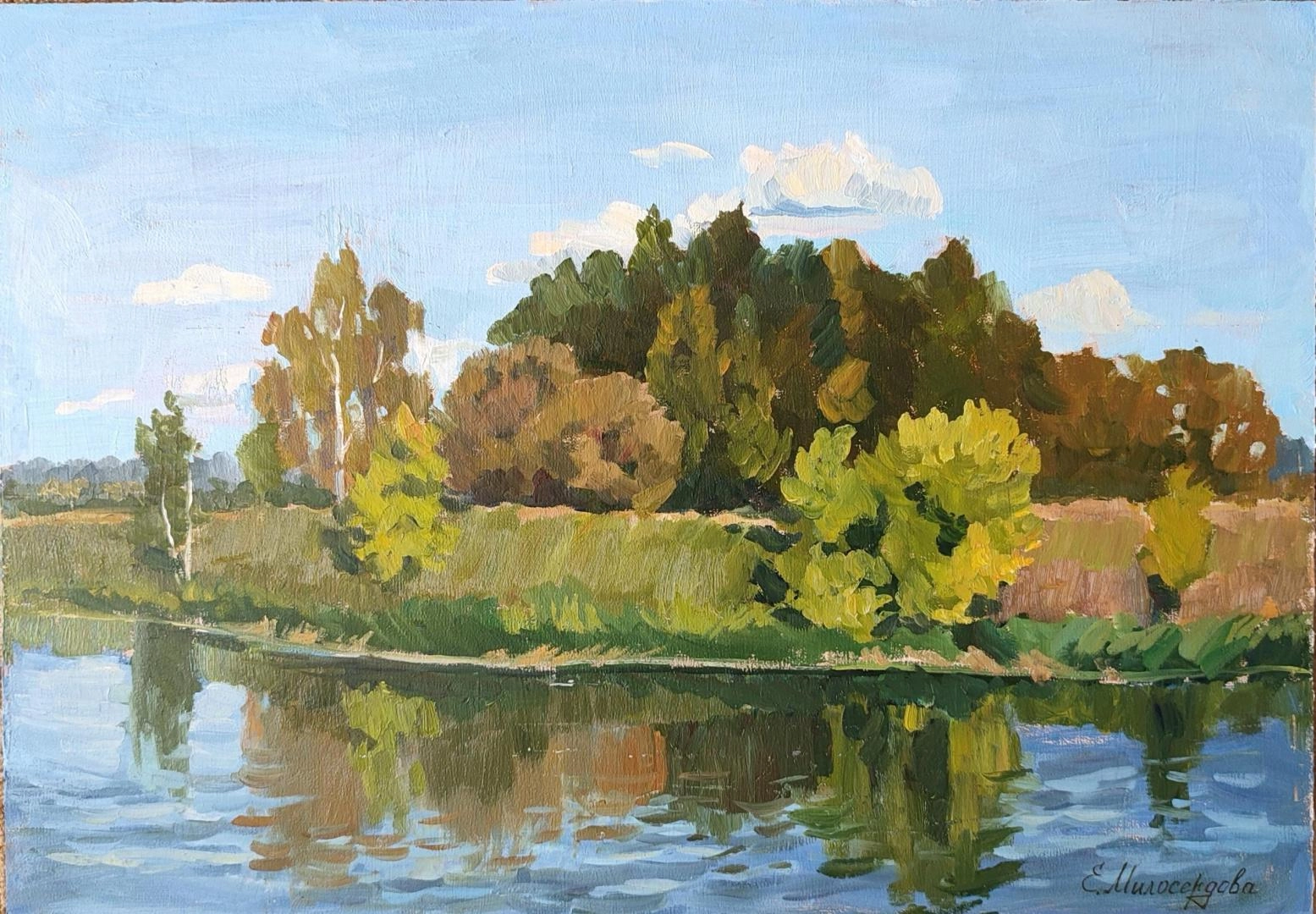 Картина Масло Осенний пейзаж. художника Милосердова Елена