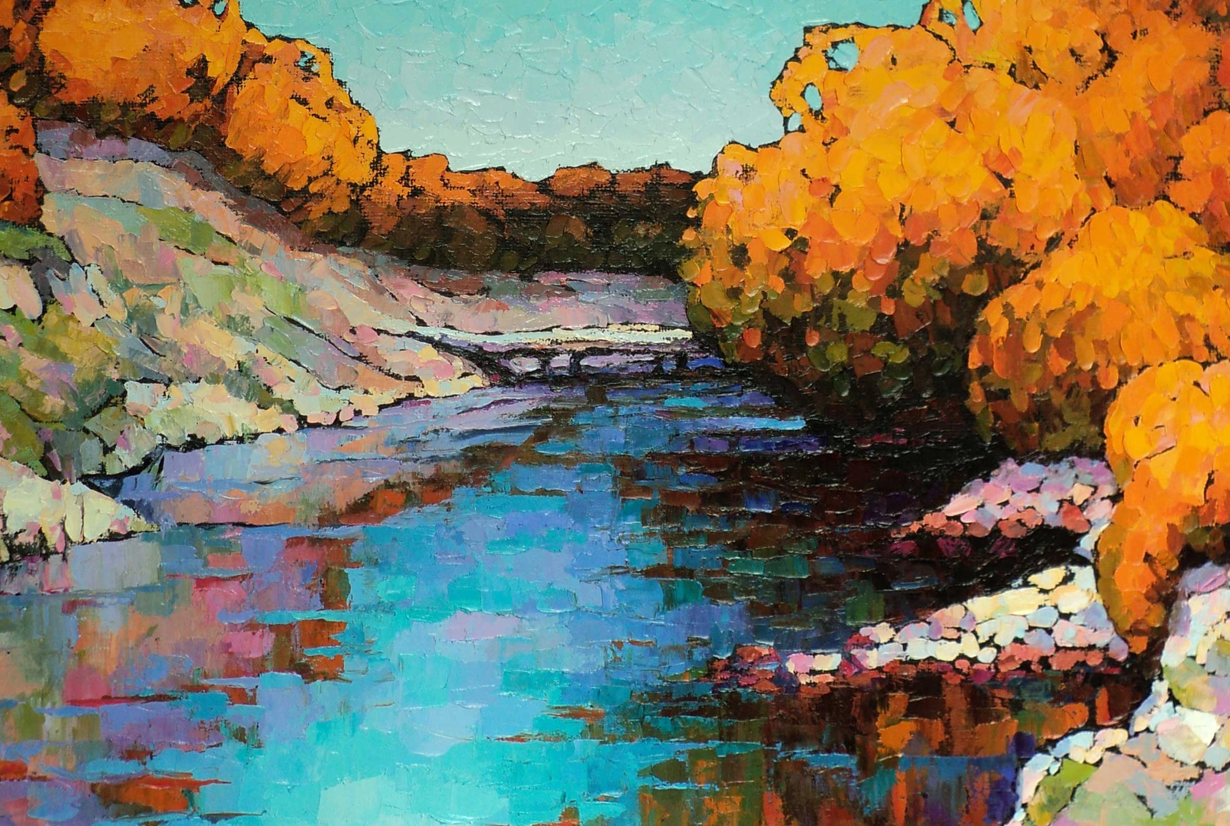 Картина Масло Оранжевые кусты. художника Веселовский Валерий 