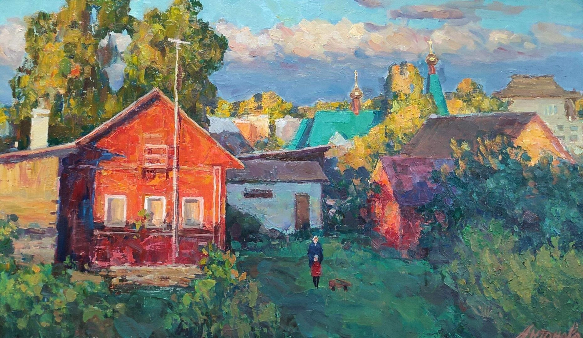 Картина Масло Край города художника Антонова Галина 