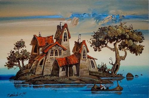 Картина Масло Остров художника Канский Константин