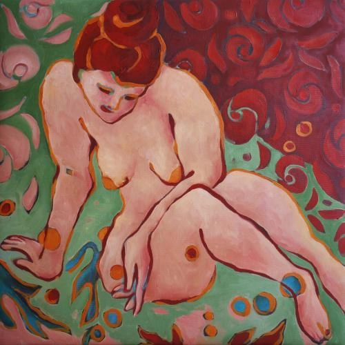 Картина Масло ЖЕНЩИНА САЖАЮЩАЯ ЦВЕТЫ художника Марина  Венедиктова