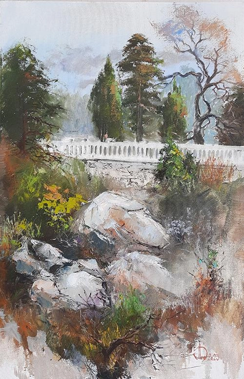 Картина Масло Алупкинский пейзаж художника Леднев Александр