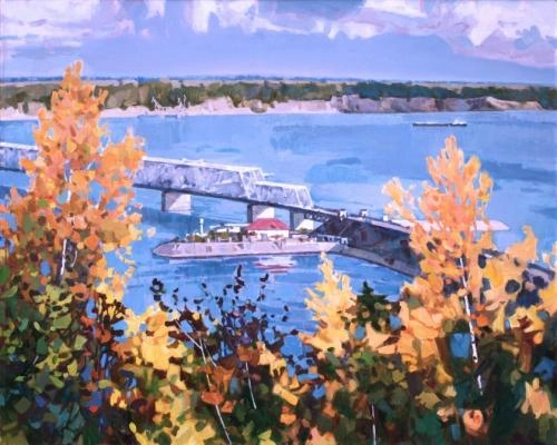 Картина Масло Императорский мост в Ульяновске художника Таранов Вячеслав