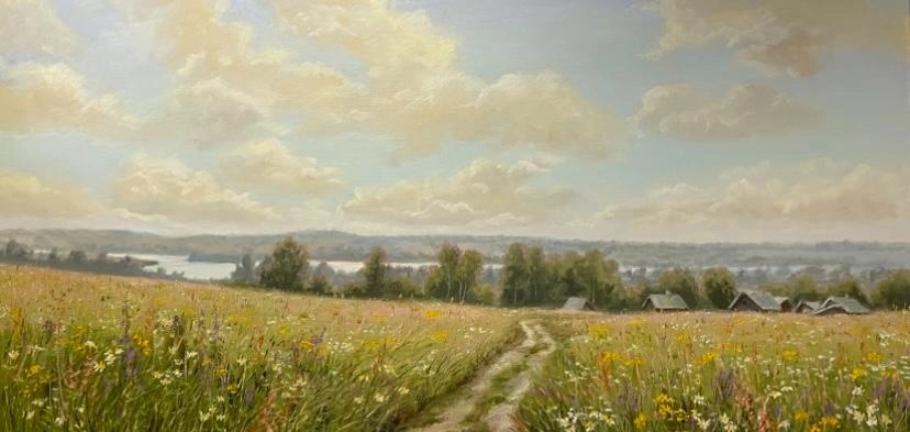 Картина Масло Родные просторы художника Тикунова Ольга