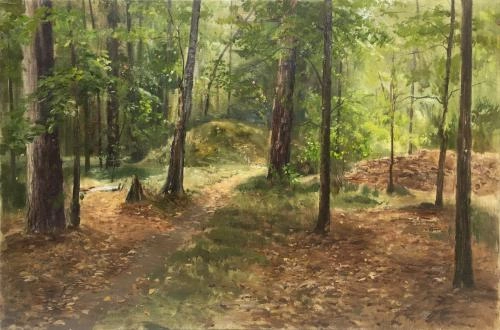 Картина Масло Осень. Лесная поляна художника Машин Игорь
