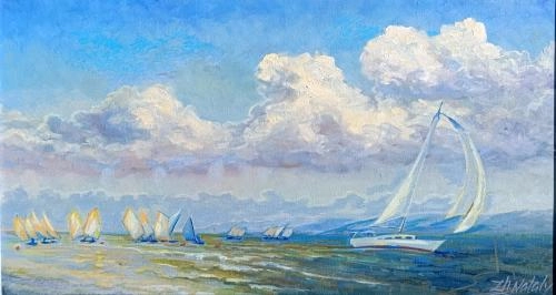 Картина  Регата. Серия яхт клуб, пленэр ZhNataly художника Журавлёва Наталья