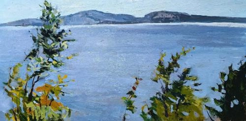 Картина Масло Челябинские озера, ветреный день. художника Шихов Андрей