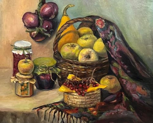 Картина  Яблочный  спас художника Кузнецова Наталья