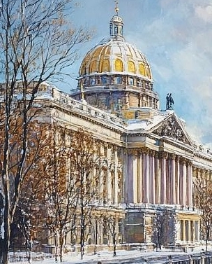 Картина Масло Зимний Санкт-Петербург художника Дувакина Евгения