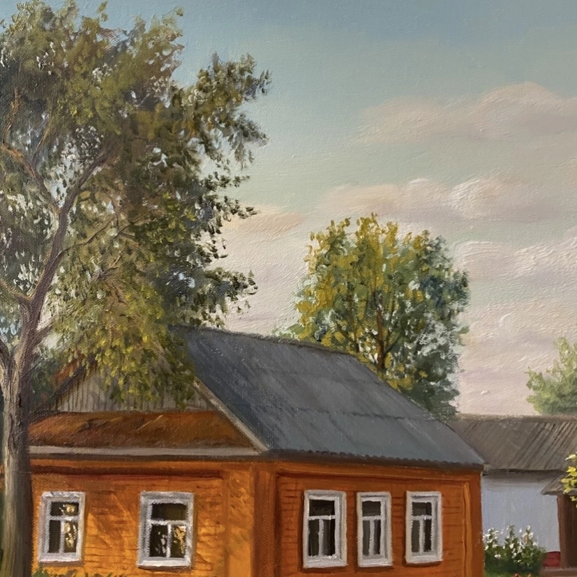 Картина Масло Уютный дворик художника Тикунова Ольга