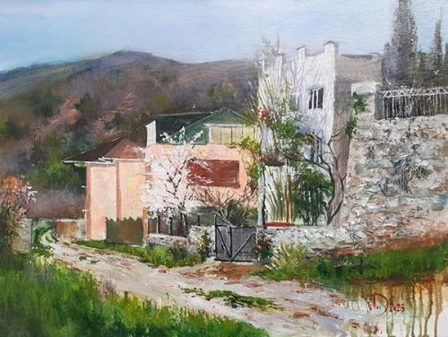Картина Масло Улочка в Крыму художника Леднев Александр